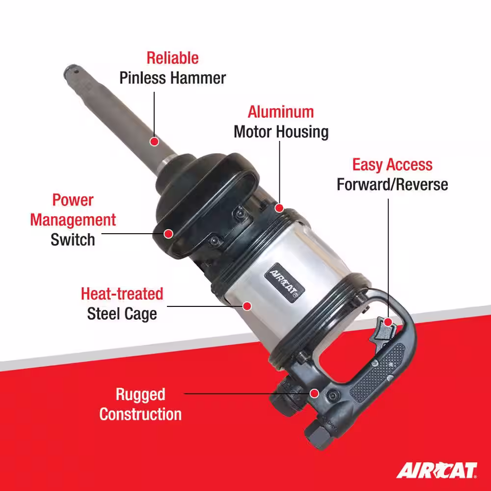 AIRCAT 1 in. x 8 in. Super Duty Impact Wrench