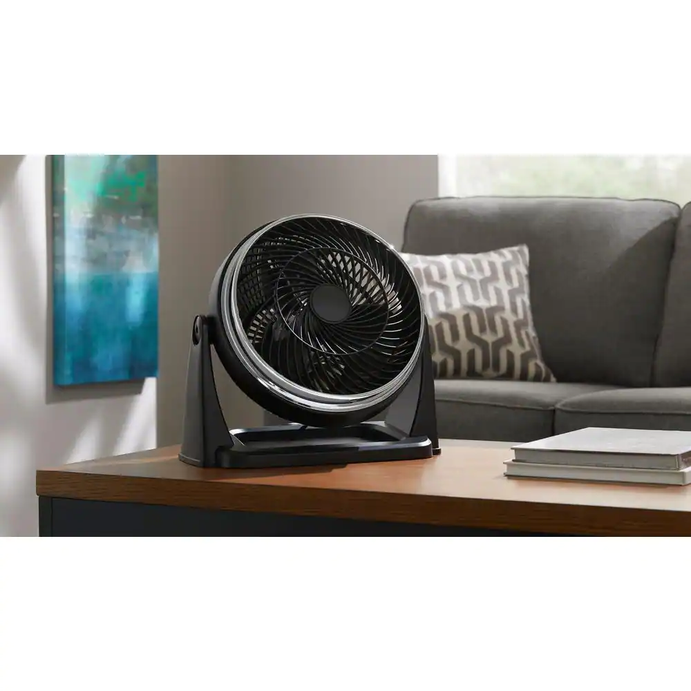 Hampton Bay 11 in. 3 Speed Portable Desk Fan in Black
