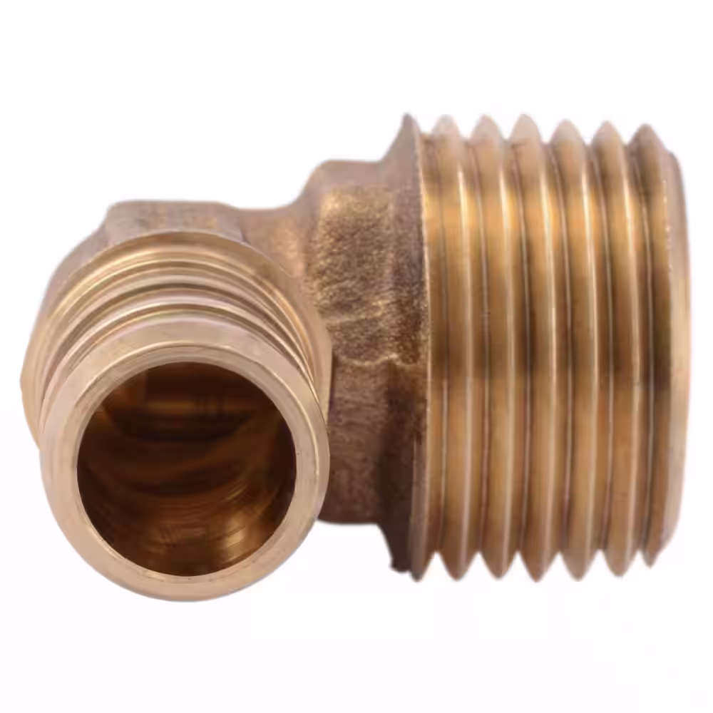 SharkBite 1/2 in. PEX Barb x 1/2 in. MNPT Brass 90-Degree Elbow Fitting (Bag of 25)