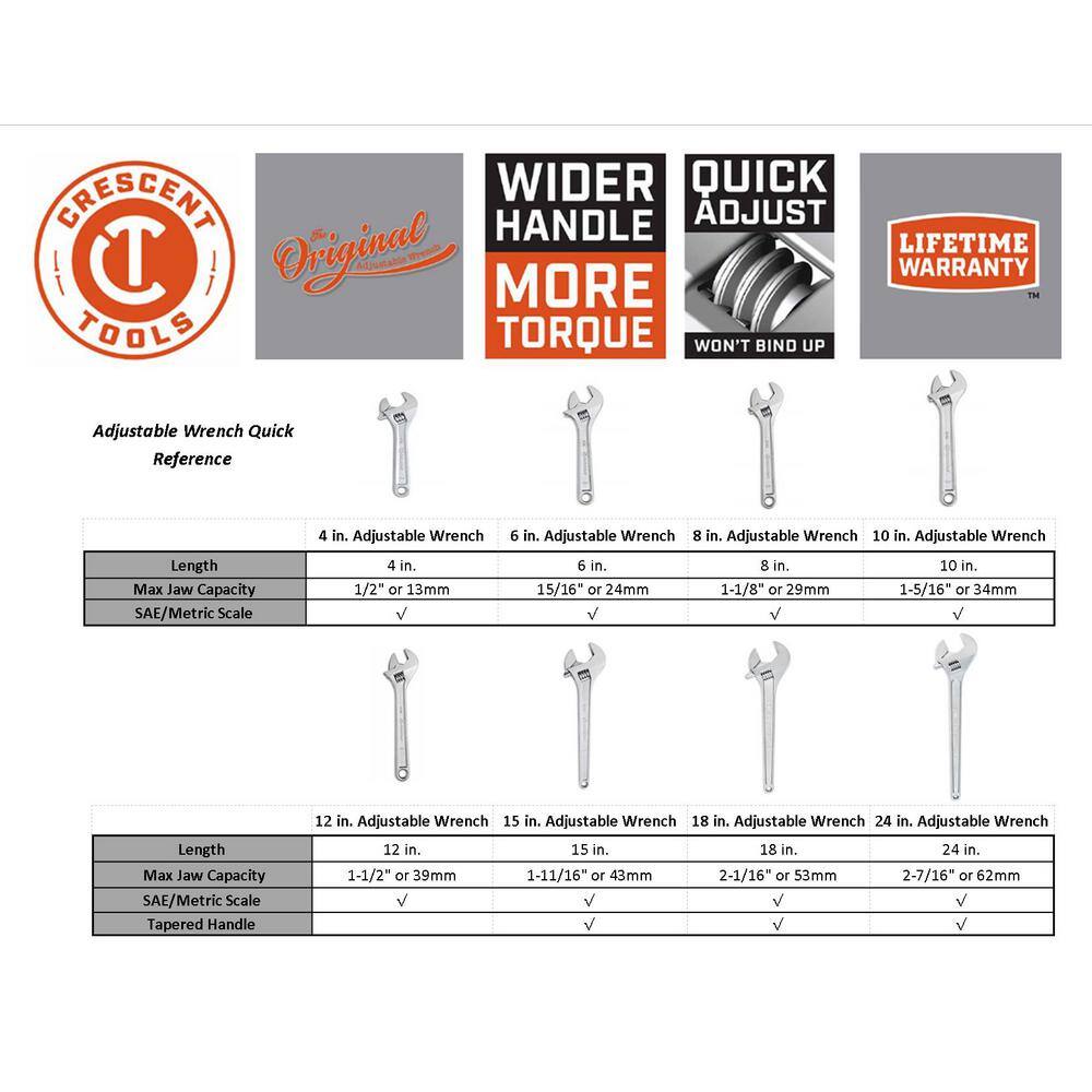 Crescent 6 in. Chrome Adjustable Wrench