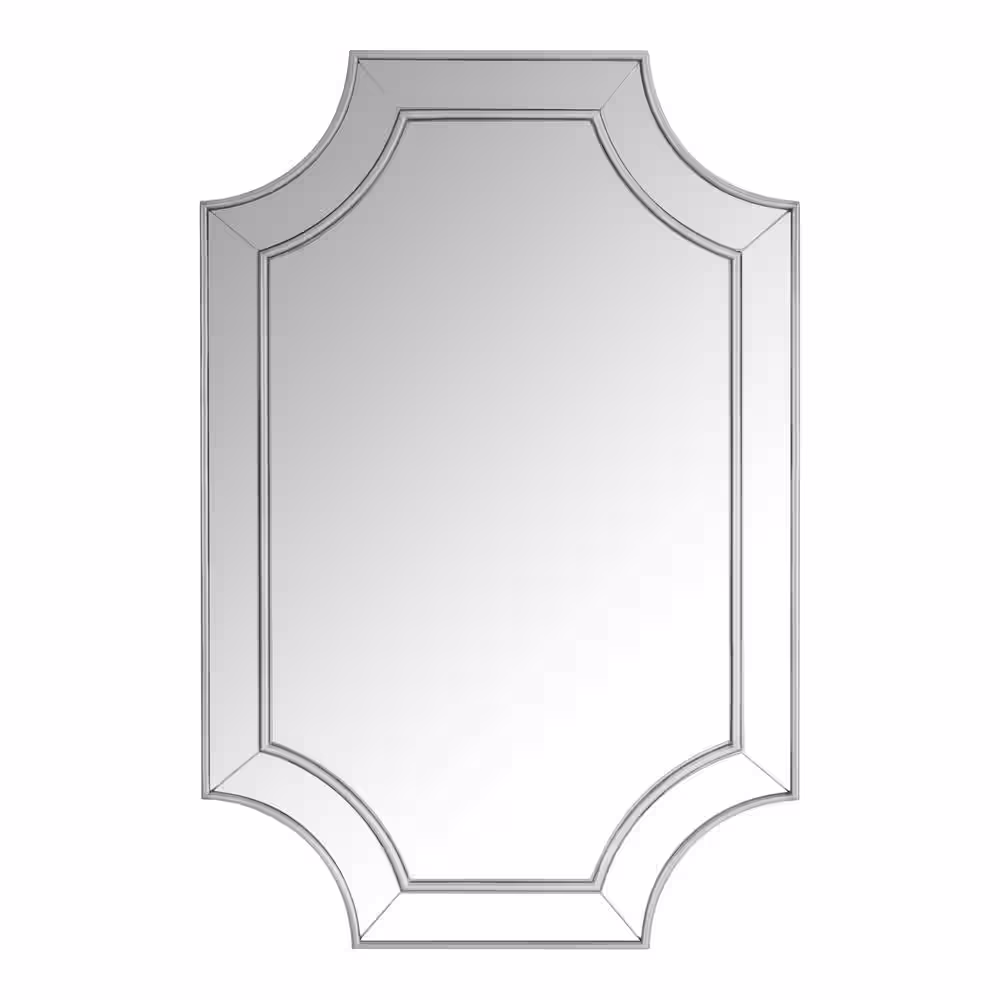 Home Decorators Collection Medium Ornate Silver Beveled Glass Classic Accent Mirror (24 in. H x 35 in. W)
