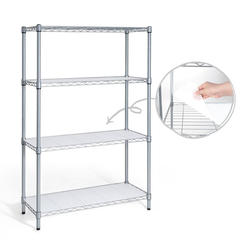 None Grey 4-Tier Adjustable Height Welded Steel Garage Storage Shelving Unit with Liner (36 in. W x 54 in. H x 14 in. D)