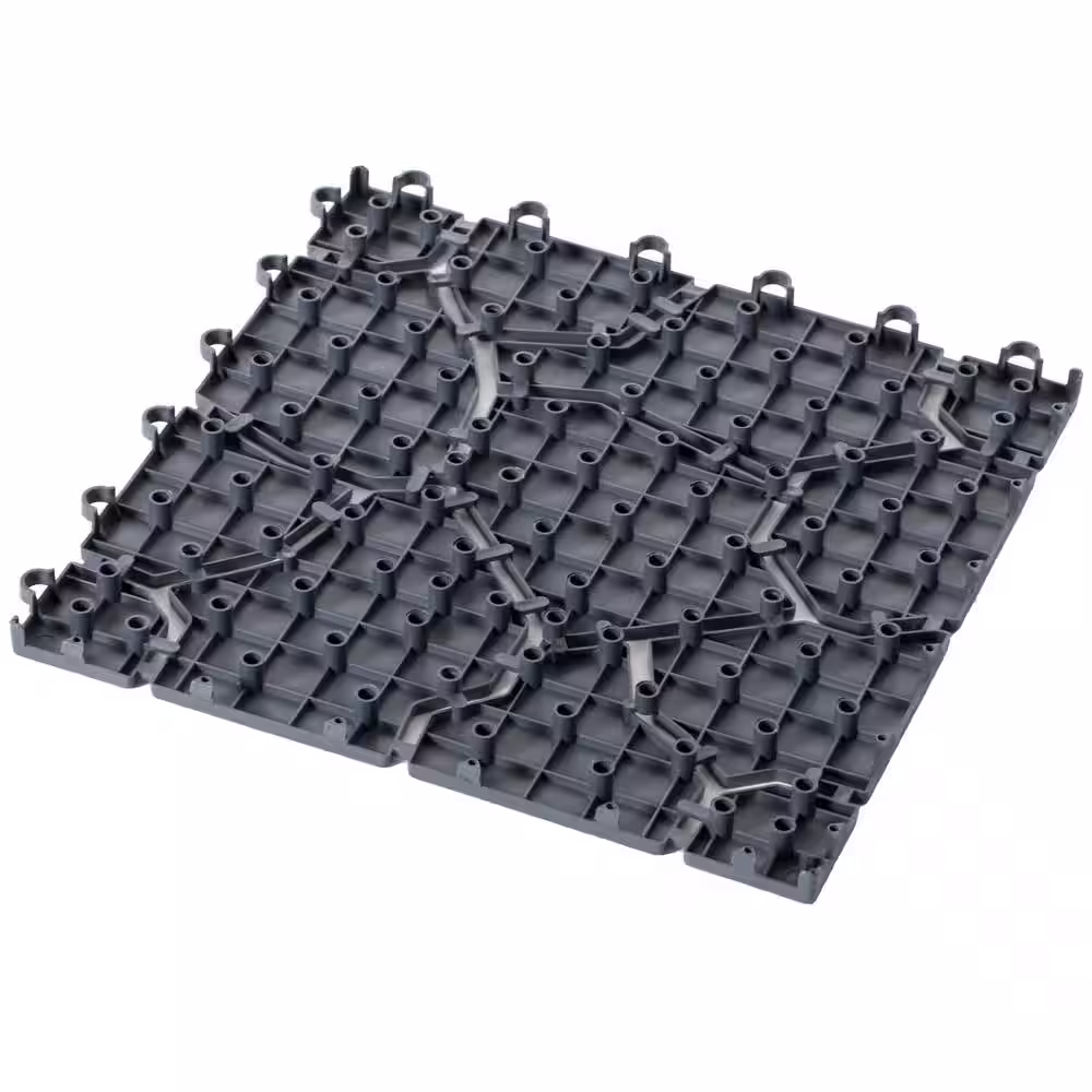 Gardenised Gray Plastic Garden Path Track Interlocking Stone Look Design Pathway Tile Floor Paver (Pack of 4)