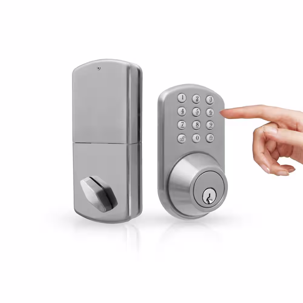 Morning Industry Single Cylinder Satin Nickel Electronic Touch Pad Deadbolt