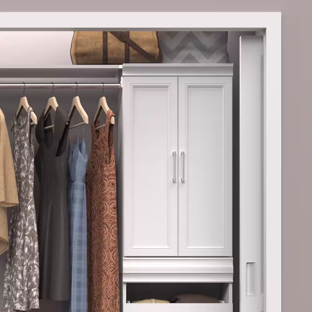 ClosetMaid 21 in. W White Modular Storage Solid 2-Door Kit Wood Closet System