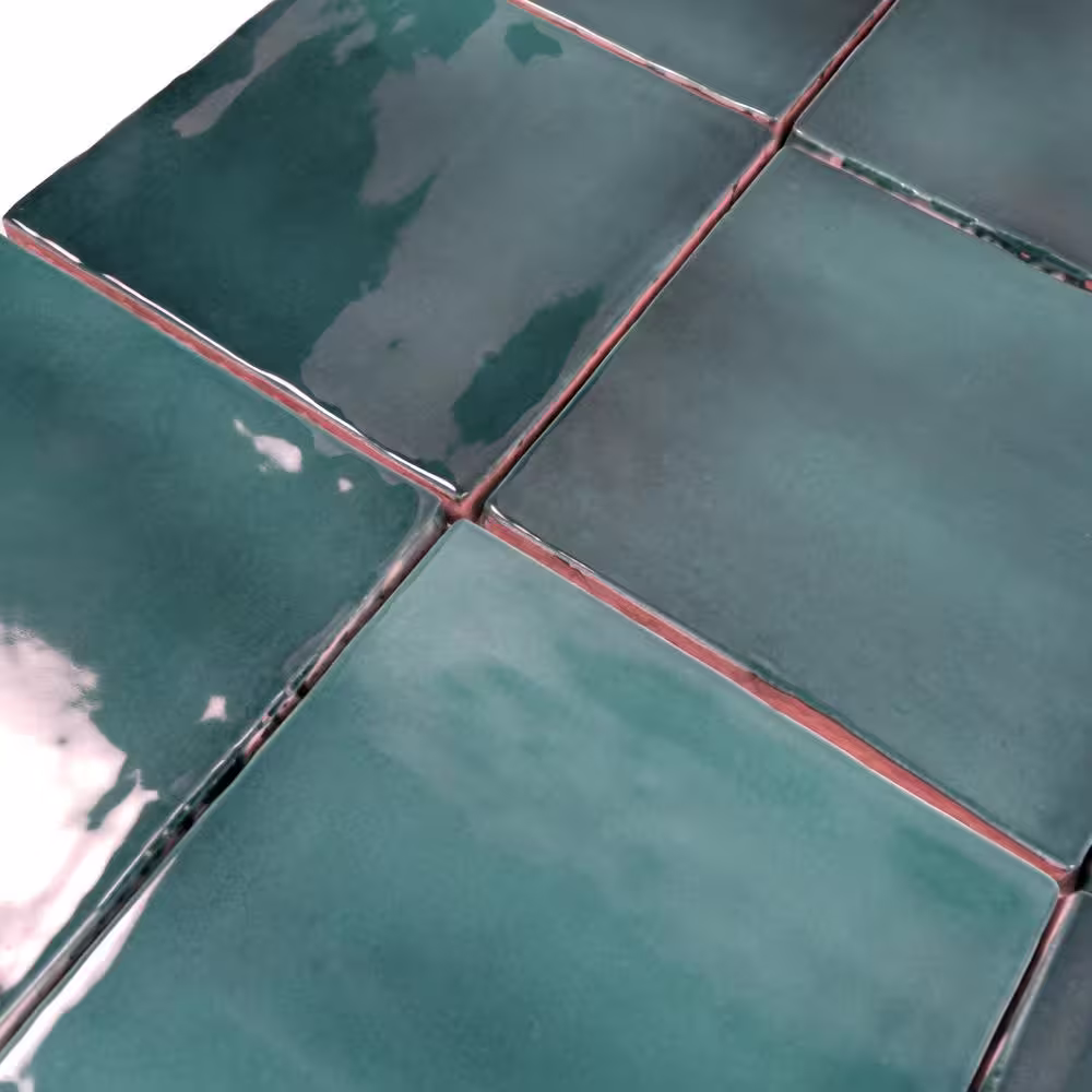 Apollo Tile Silken Green 3.94 in. x 3.94 in. Glossy Ceramic Square Wall and Floor Tile (5.38 sq. ft./case) (50-pack)