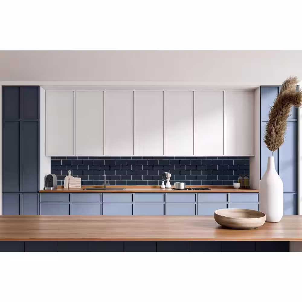 MSI Midnight Dark Blue 3 in. x 6 in. Matte Glass Wall Tile (5 sq. ft./Case)
