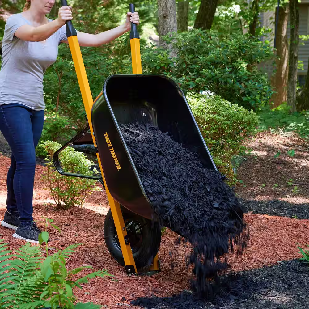 True Temper 6 cu. ft. Barrow in a Box Steel Wheelbarrow with Steel Handles