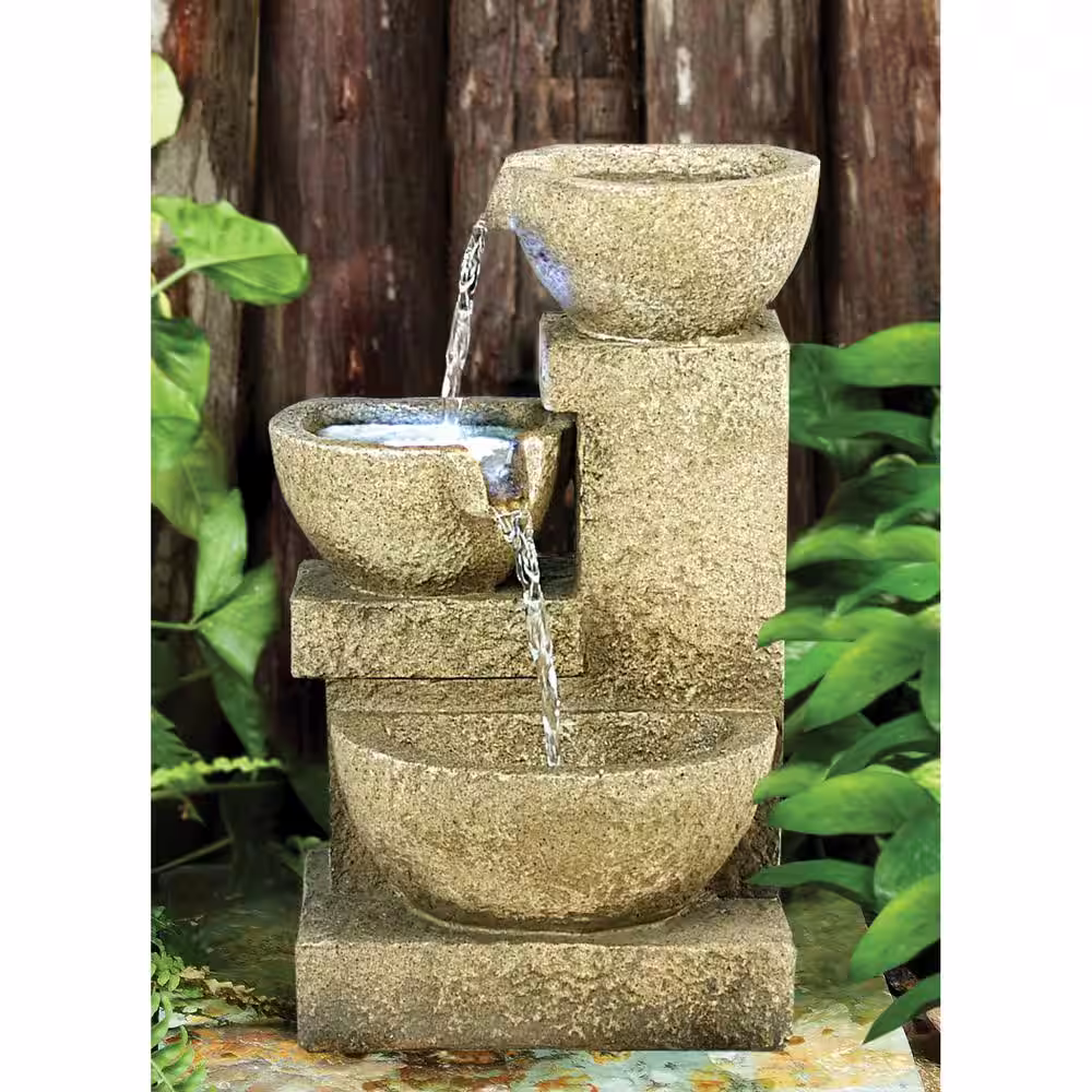 Design Toscano Villa Fortino Cascading Stone Bonded Resin Garden Fountain