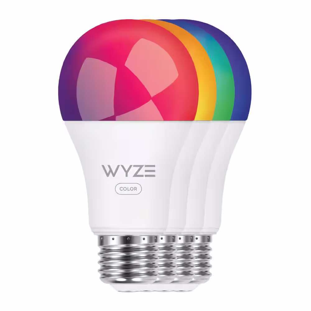WYZE 75 Watt Equivalent A19 Smart WiFi LED Color Light Bulb E26 Base with 16 Million Colors RGB and App Control (2-Pack)