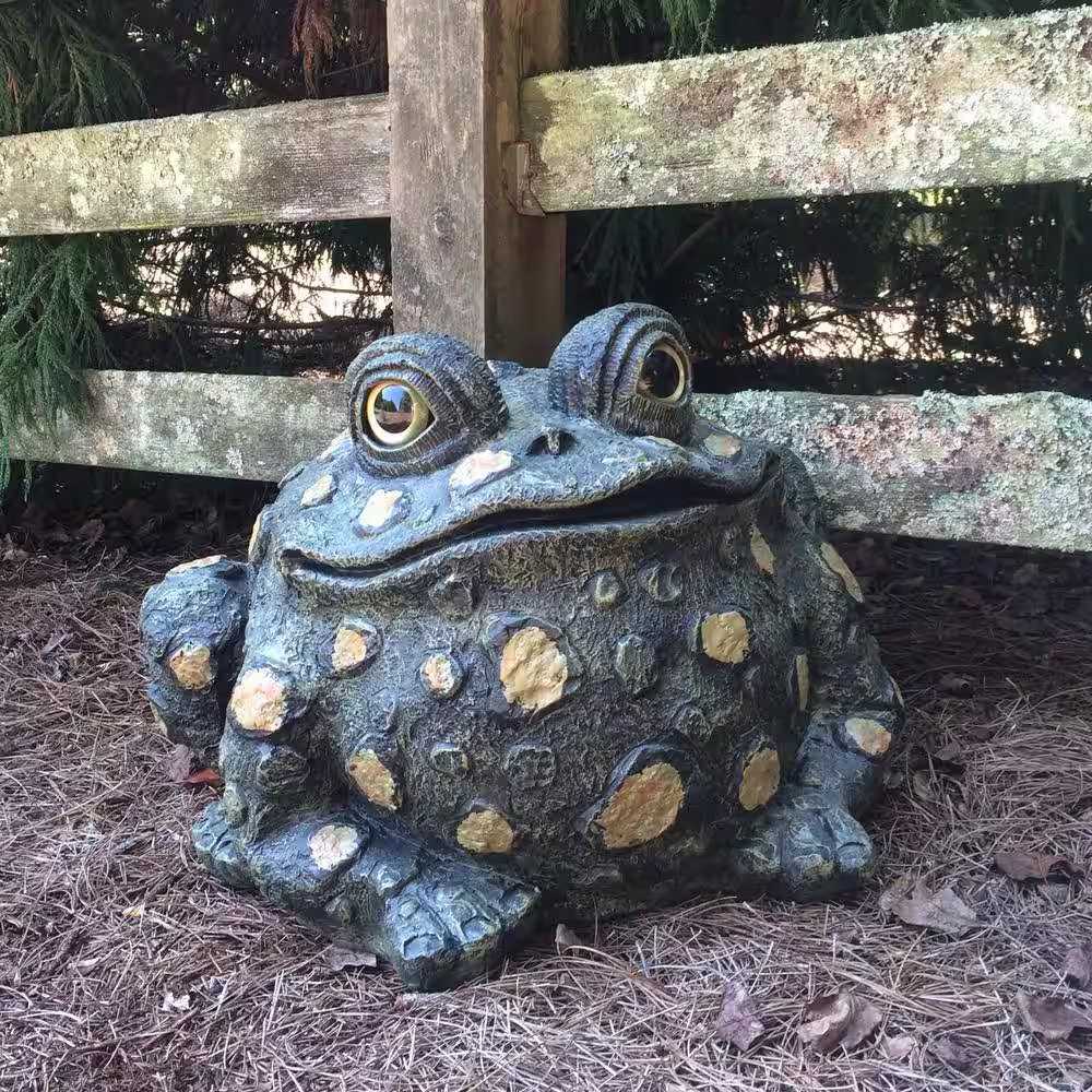 HOMESTYLES Toad Hollow 15 in. H Super Jumbo Classic Toad Whimsical Home and Garden Statue