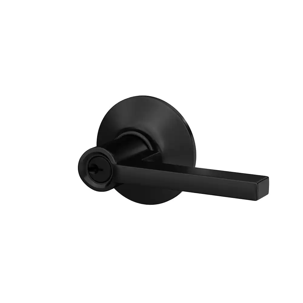 Schlage Latitude Matte Black Keyed Entry Door Handle