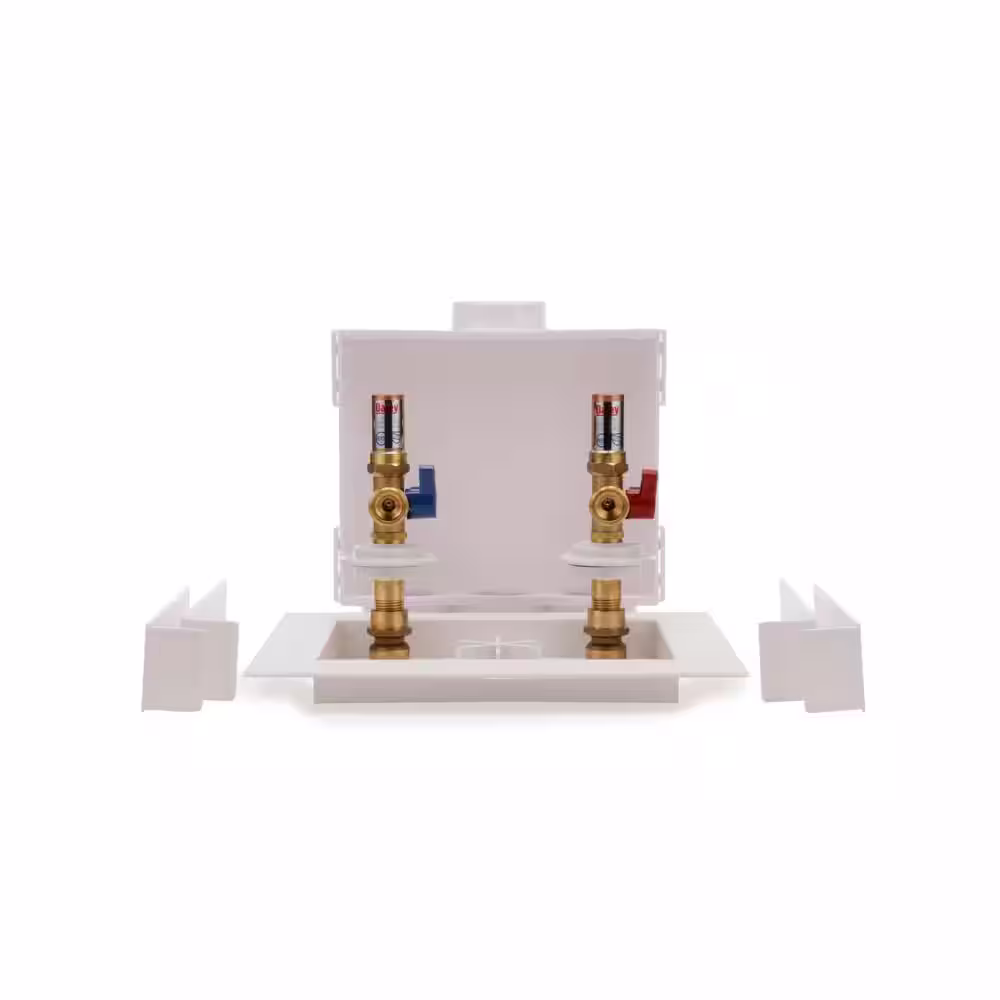 Oatey Quadtro 2 in. Push Connect Plastic Washing Machine Outlet Box with Hammer Arrestor 1/4 Turn