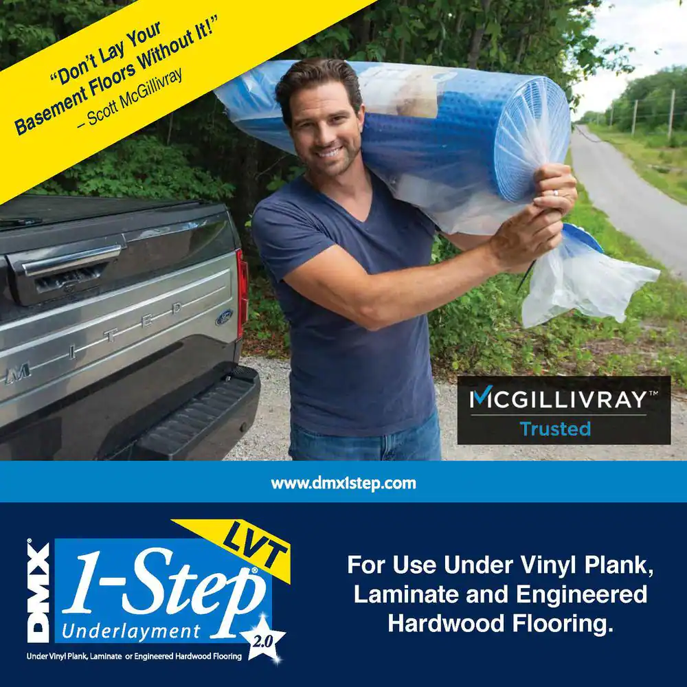 DMX 1-STEP 100 sq. ft. 3.6 ft. x 29 ft. x 5/.32 in. Underlayment for Vinyl Planks, Laminate and Engineered Hardwood Floors
