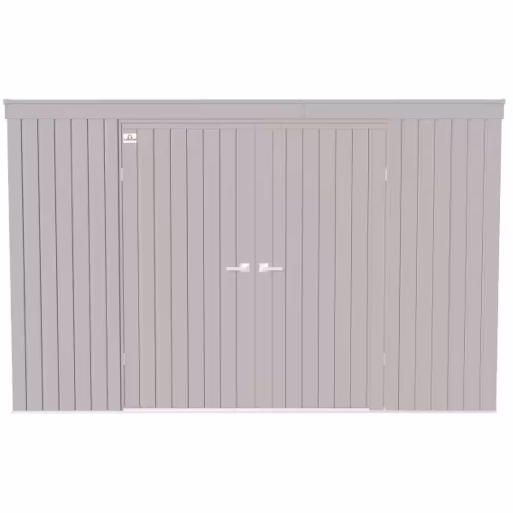 Arrow Elite 10 ft. W x 4 ft. D Cool Grey Metal Premium Vented Corrosion Resistant Steel Storage Shed 35 sq. ft.