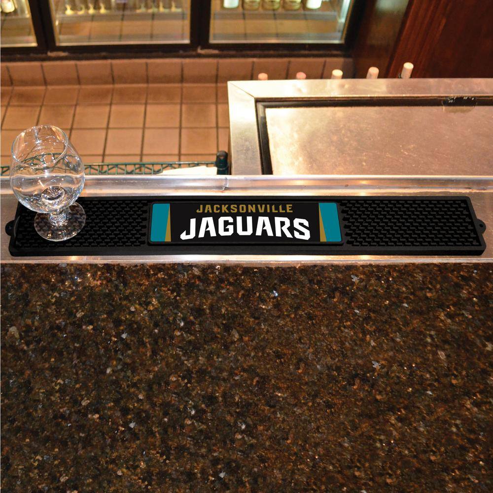 FANMATS NFL- 3.25 in. x 24 in. Black Jacksonville Jaguars Drink Mat
