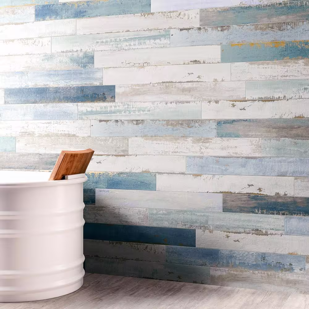 Ivy Hill Tile Cypress Multi-Color 4 in. x 32 in. x 9 mm Matte Wood Look Ceramic Wall Tile (12-Piece/10.91 sq. ft./Case)