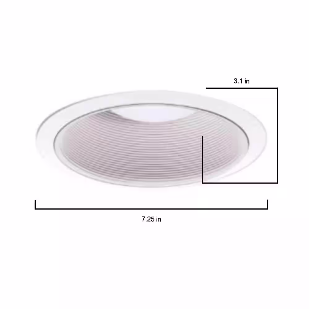 Halo 310 Series 6 in. White Recessed Ceiling Light Fixture Trim with Coilex Baffle (6-Pack)