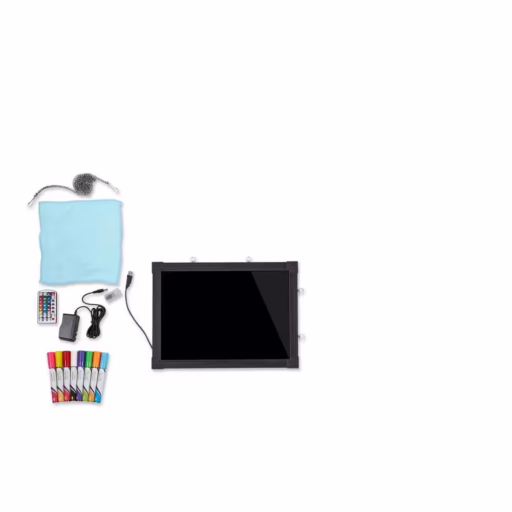 Alpine Industries 16 in. x 24 in. LED Illuminated Hanging Message Writing Board