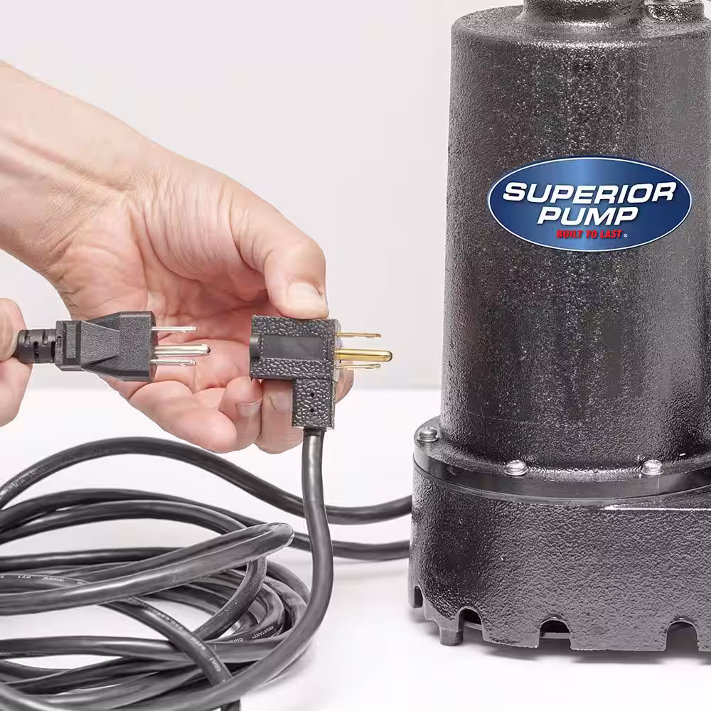Superior Pump 1/3 HP Submersible Cast Iron Sump Pump with Vertical Float Switch