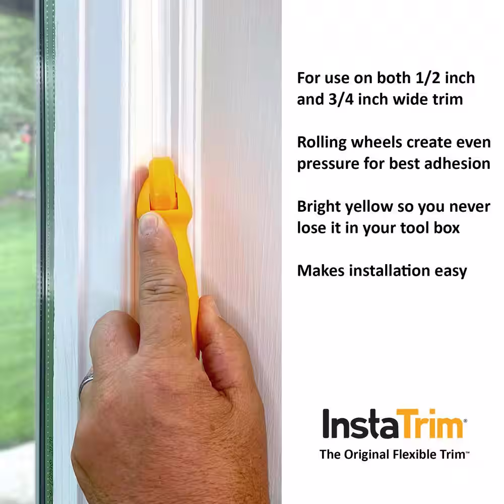 InstaTrim 1/2 in. x 20 ft. Gray PVC Self-adhesive Flexible Caulk Trim Molding and Applicator Tool