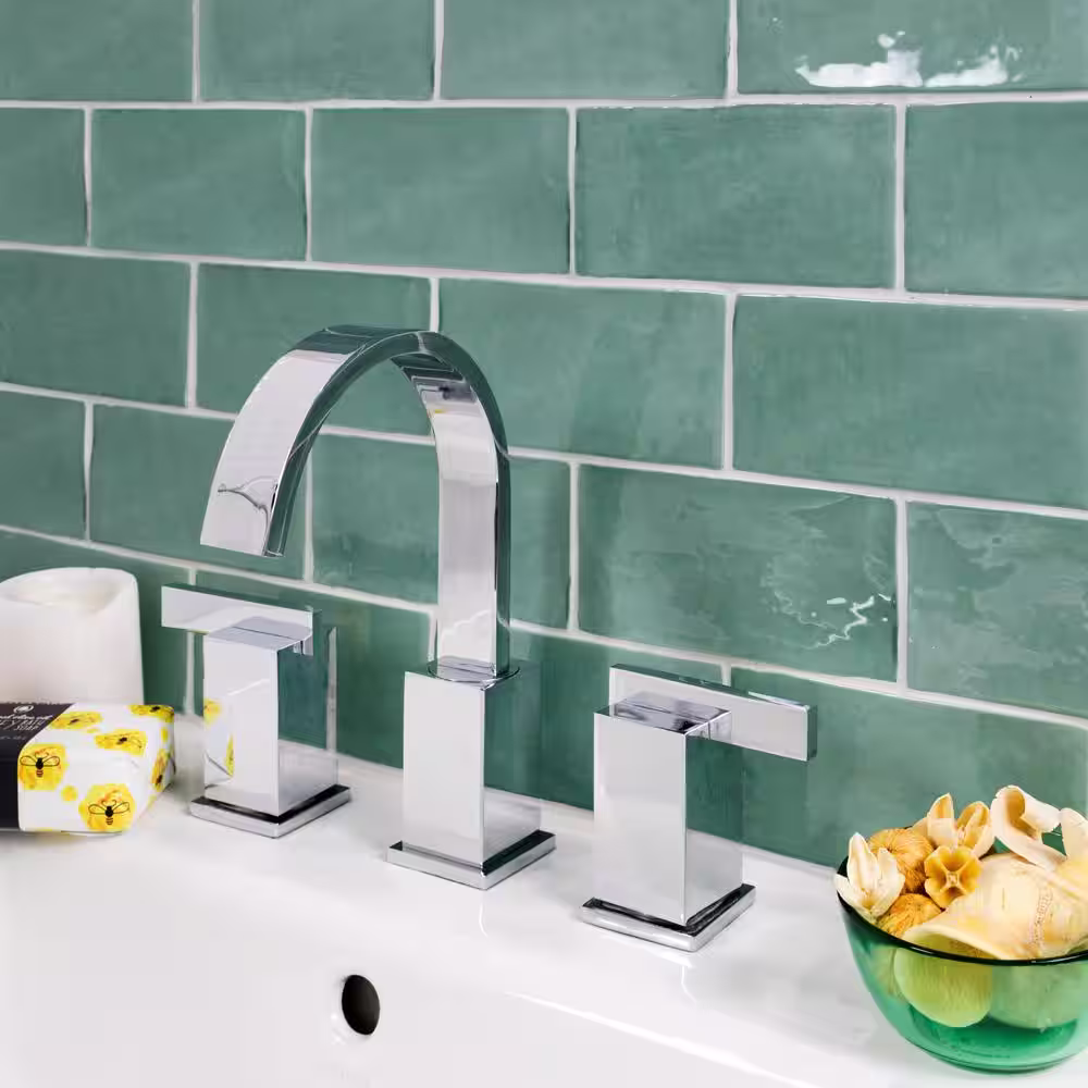 Ivy Hill Tile Catalina Green Lake 3 in. x 6 in. Polished Ceramic Subway Wall Tile (5.38 sq.ft./case)