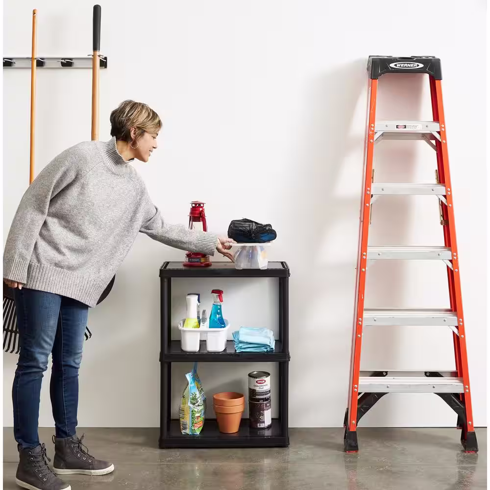 GRACIOUS LIVING Light Duty Storage Shelving Unit Organizers, 3 Shelf (2-Pack)