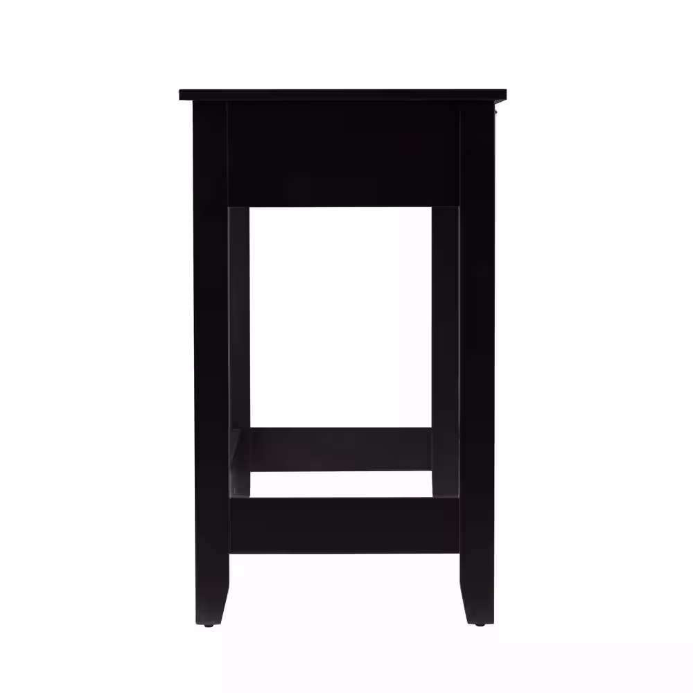 None Chekshire 47.75 in. Black Standard Rectangle Wood Console Table with Storage Drawers and a Spacious Tabletop