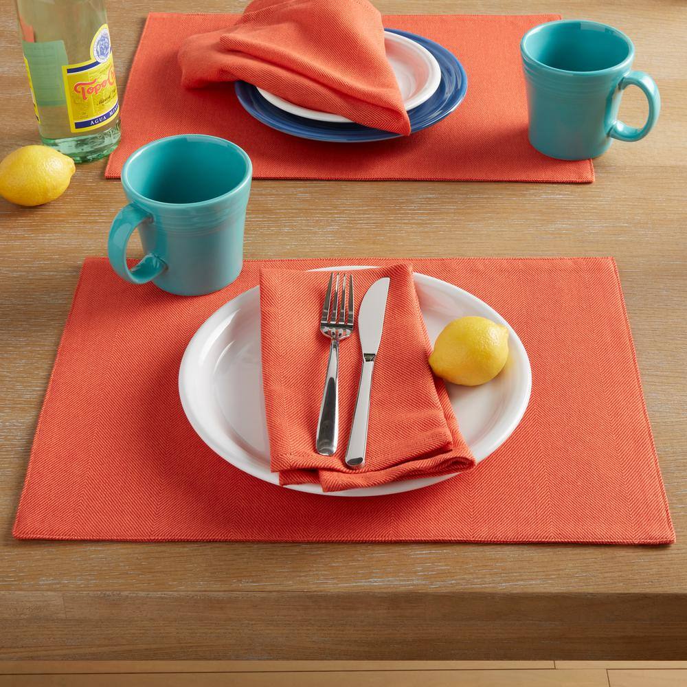 Fiesta Margarita 19 in. W x 19 in. H Scarlet Red Textured Cotton Napkins (Set of 4)