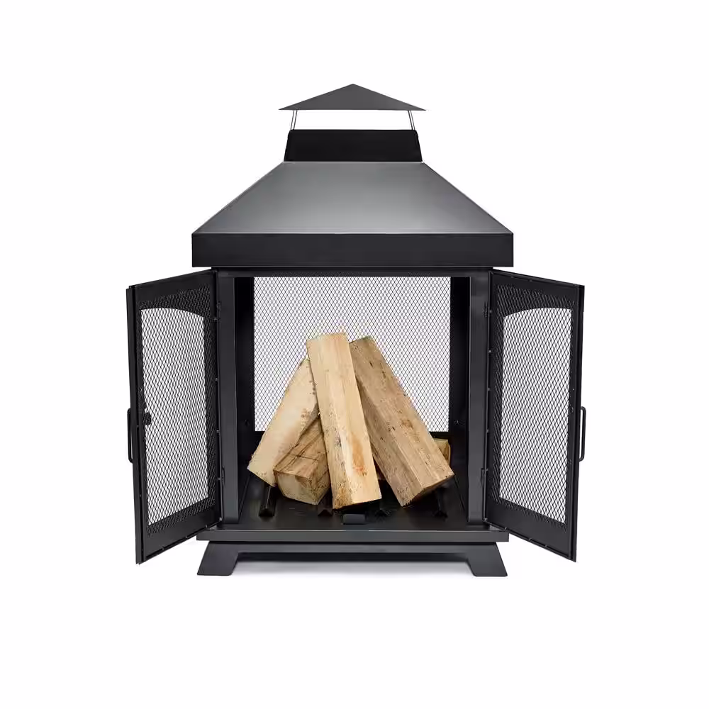 Endless Summer 43 in. Black All Steel Wood Burning Fireplace