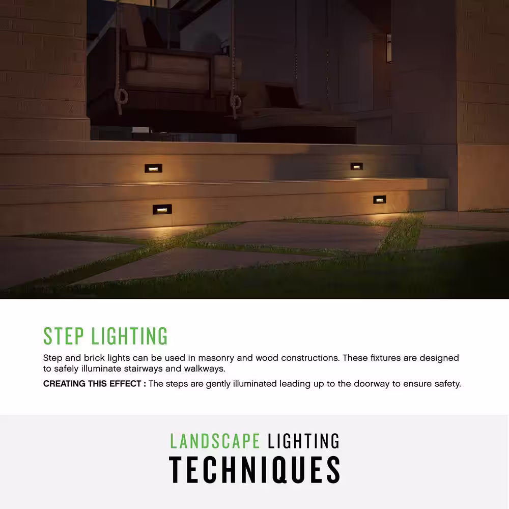 HINKLEY Hinkley Landscape Lighting Luna Horizontal 120v 3000K LED Step Light, Bronze