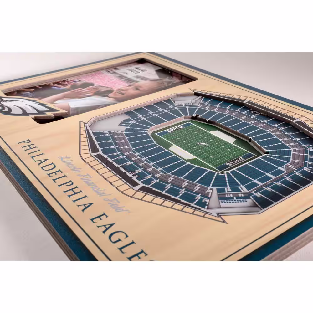 YouTheFan NFL Philadelphia Eagles Team Colored 3D StadiumView with 4 in. x 6 in. Picture Frame