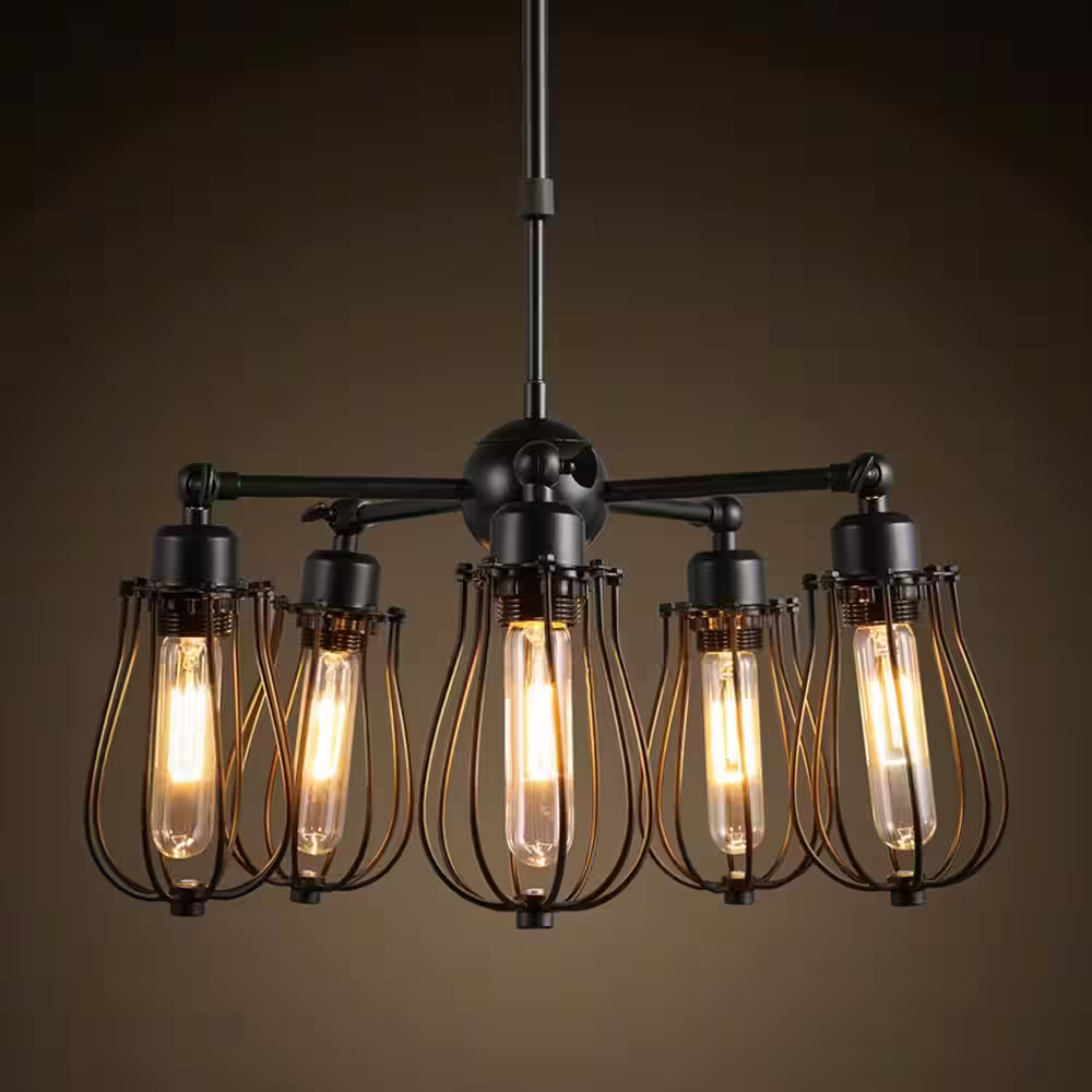 LUXRITE 60-Watt Equivalent T9 Dimmable Edison Tube LED Light Bulbs 5-Watt UL Listed 3000K Soft White 550 Lumens E26 (4-Pack)