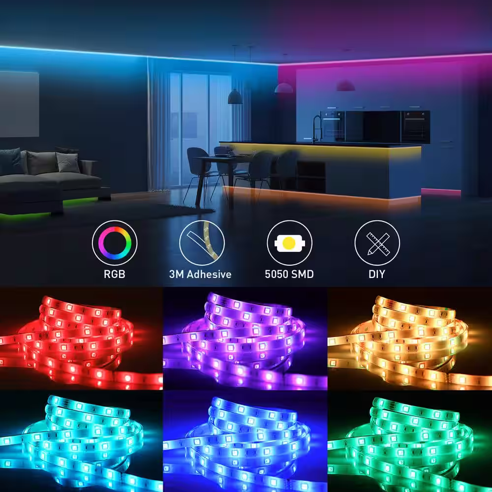 None Indoor/Outdoor 49.2 ft. Plug-In Mini Bulb LED String Light with 44-Key Remote Control