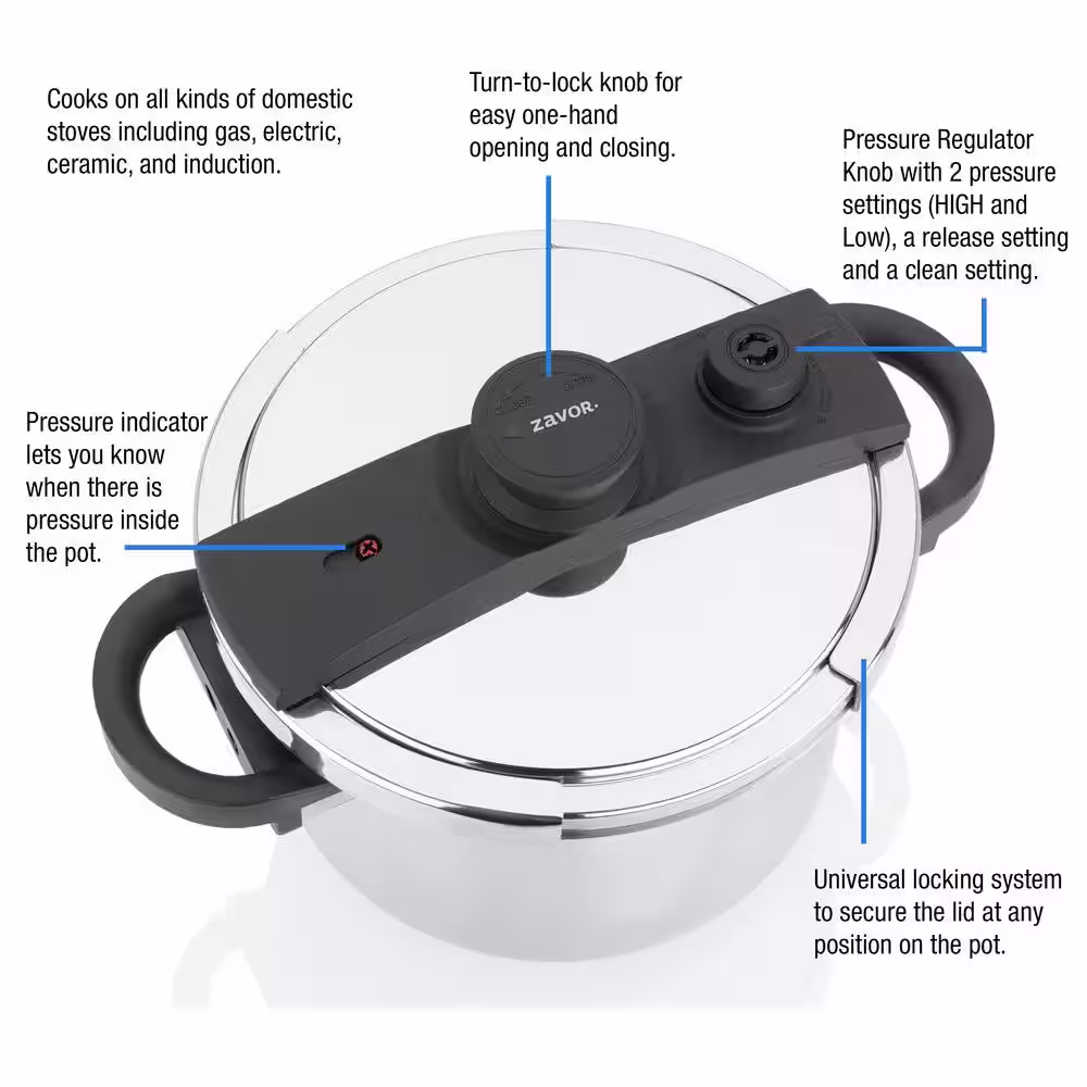 Zavor EZLock 12.7 qt. Stainless Steel Stovetop Pressure Cooker