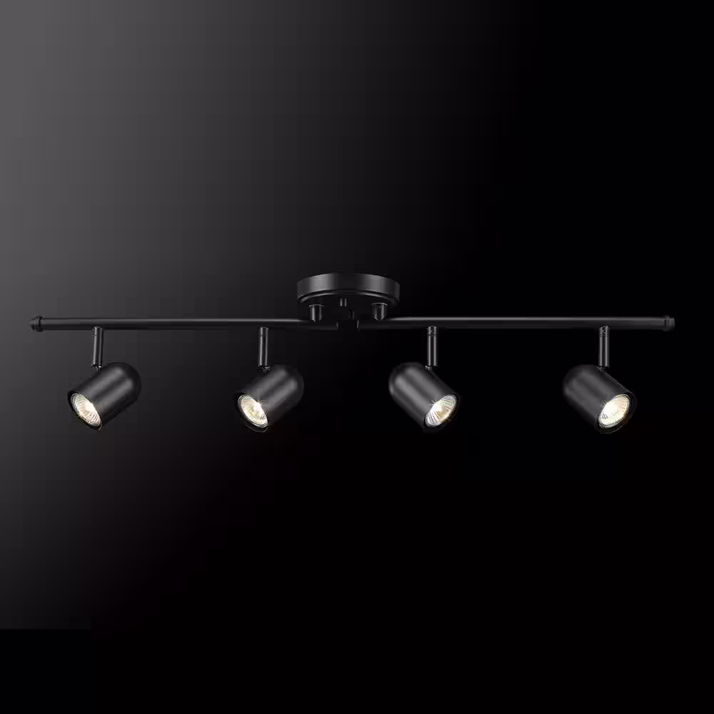 Globe Electric Roland 2.67 ft. 4-Light Matte Black Flexible Track Lighting Kit