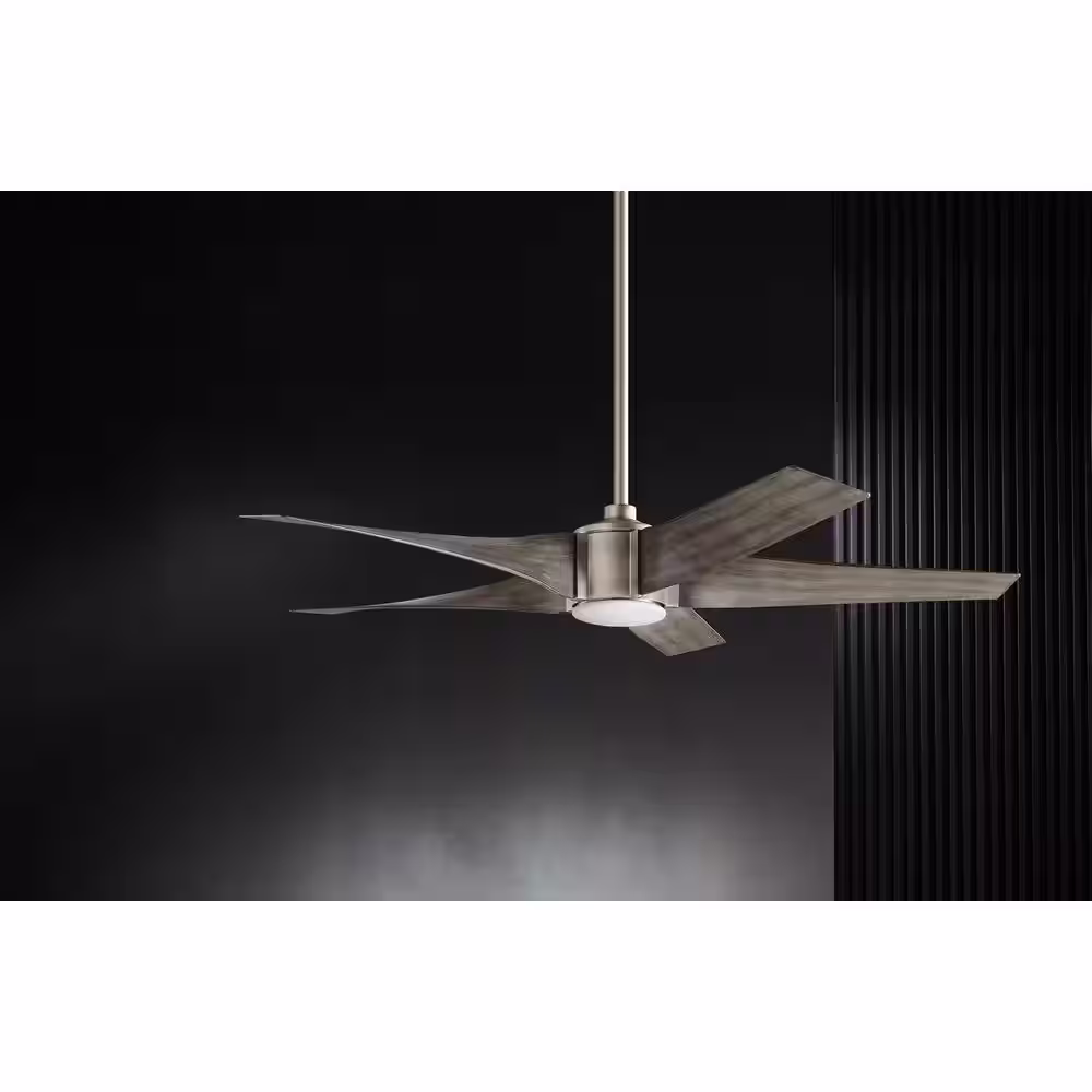 Home Decorators Collection Sky Parlor 56 in. Integrated LED Indoor Burnished Nickel Ceiling Fan with Light