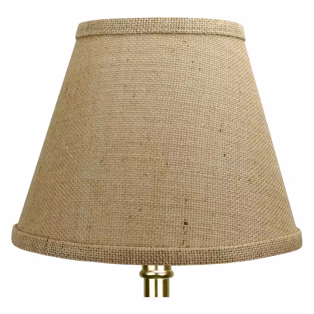 FenchelShades.com 5 in. Top Diameter x 9 in. Bottom Diameter x 7 in. Slant Burlap Natural Empire Lamp Shade