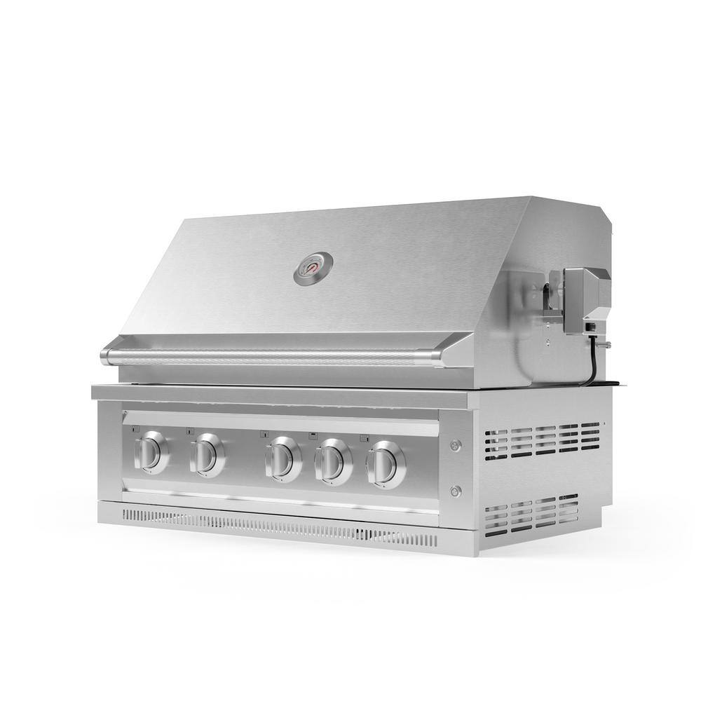 NewAge Products Outdoor Kitchen 36 in. Propane Gas 7 -Burners Grill Cart with Platinum Grill and Dual Side Burner