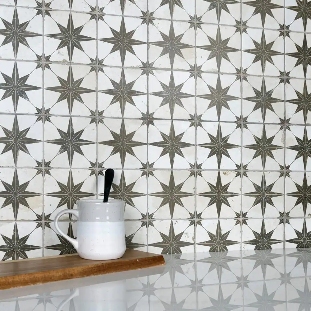 Merola Tile Harmonia Kings Star Nero 13 in. x 13 in. Ceramic Floor and Wall Tile (12.0 sq. ft./Case)