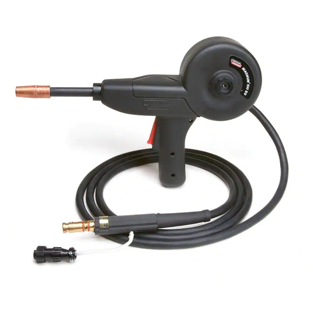 Lincoln Electric Magnum 100SG Welding Spool Gun for Soft Aluminum Wire, Including 10 ft. Gun Cable, Control Harness, Connector and Case