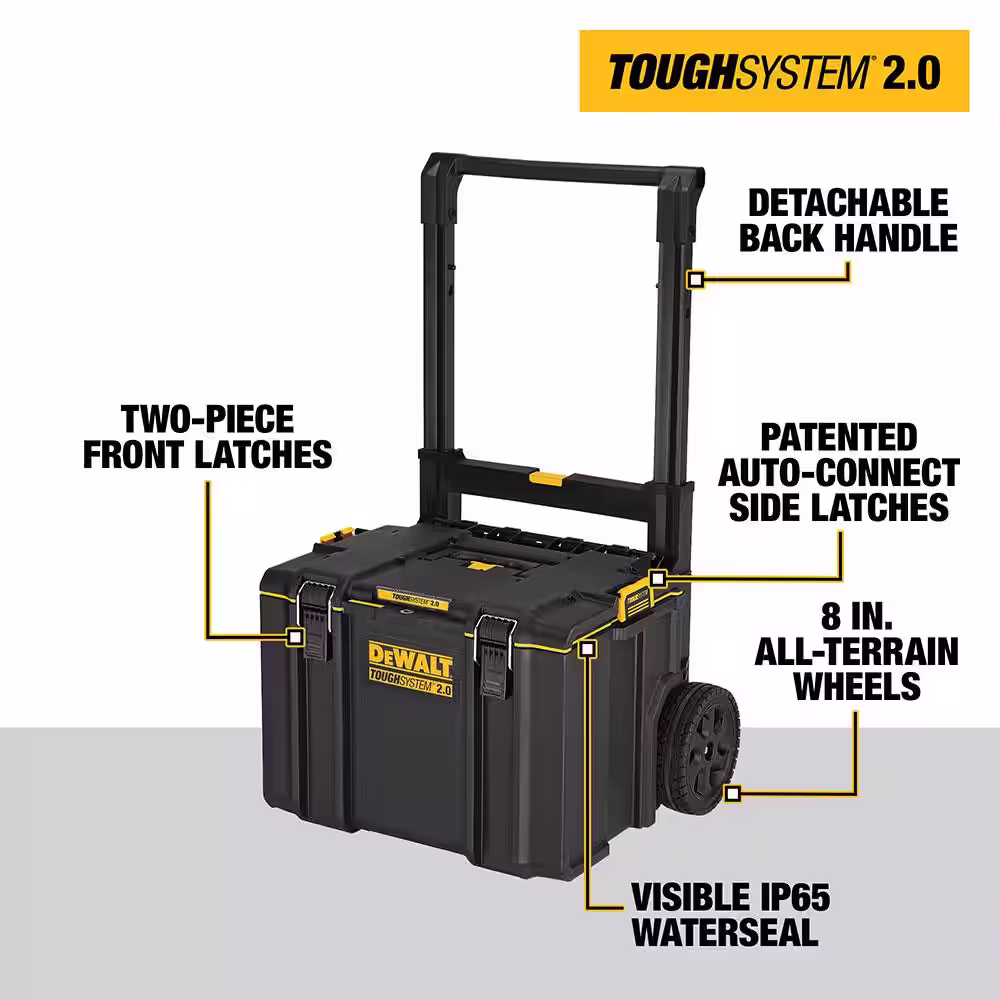 DEWALT TOUGHSYSTEM 2.0 24 in. Mobile Tool Box, (3) TOUGHSYSTEM 2.0 Shallow Tool Trays and TOUGHSYSTEM 2.0 Deep Tool Tray
