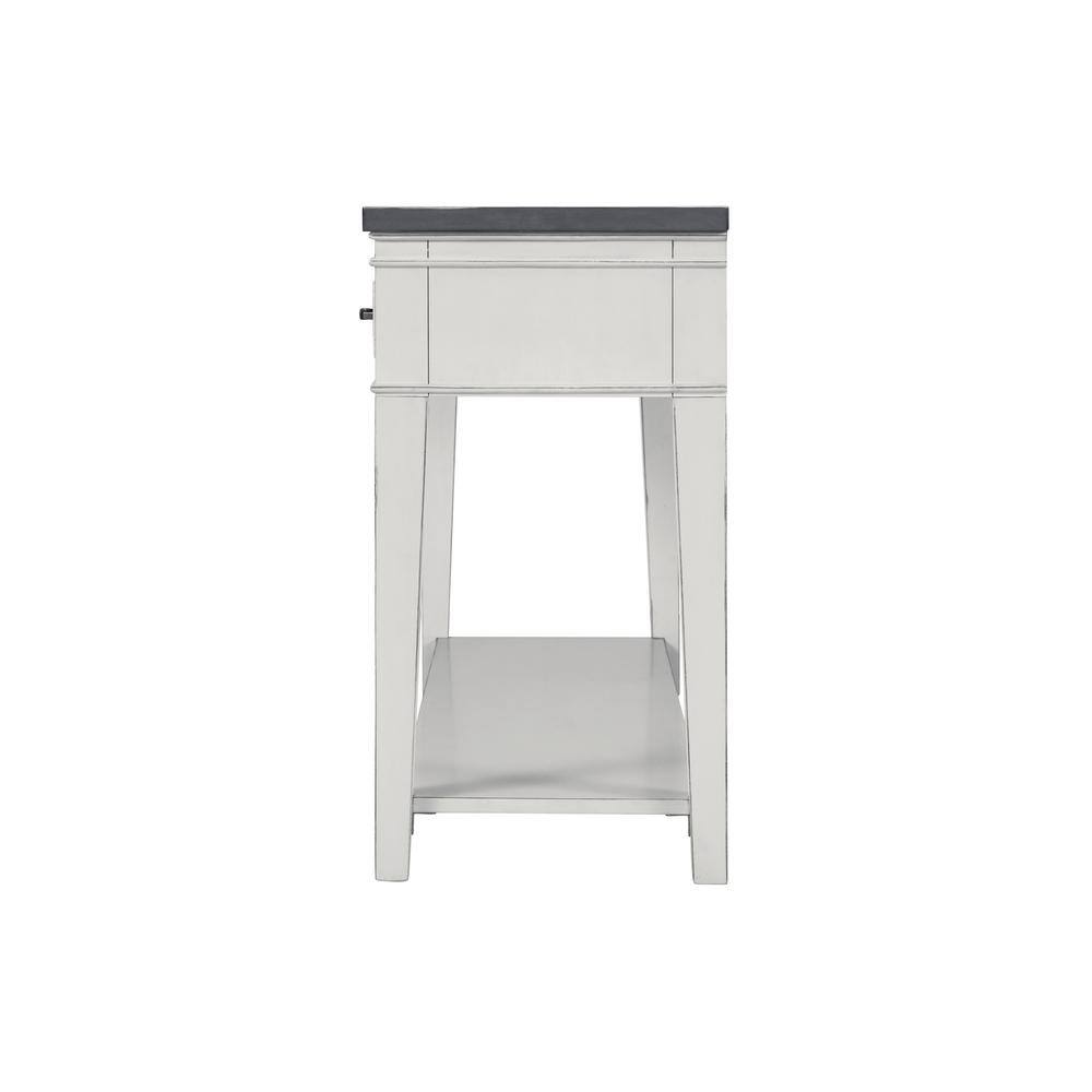 Martin Svensson Home Del Mar 55 in. Antique White/Gray Standard Rectangle Wood Console Table with Drawers
