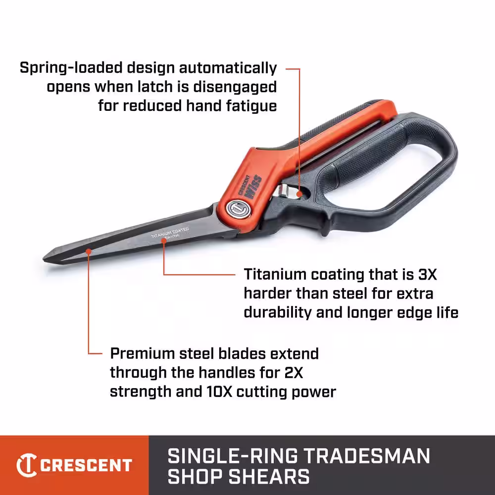Wiss 11 in. Heavy Duty Titanium Coated  Single-Ring Tradesmen Shears