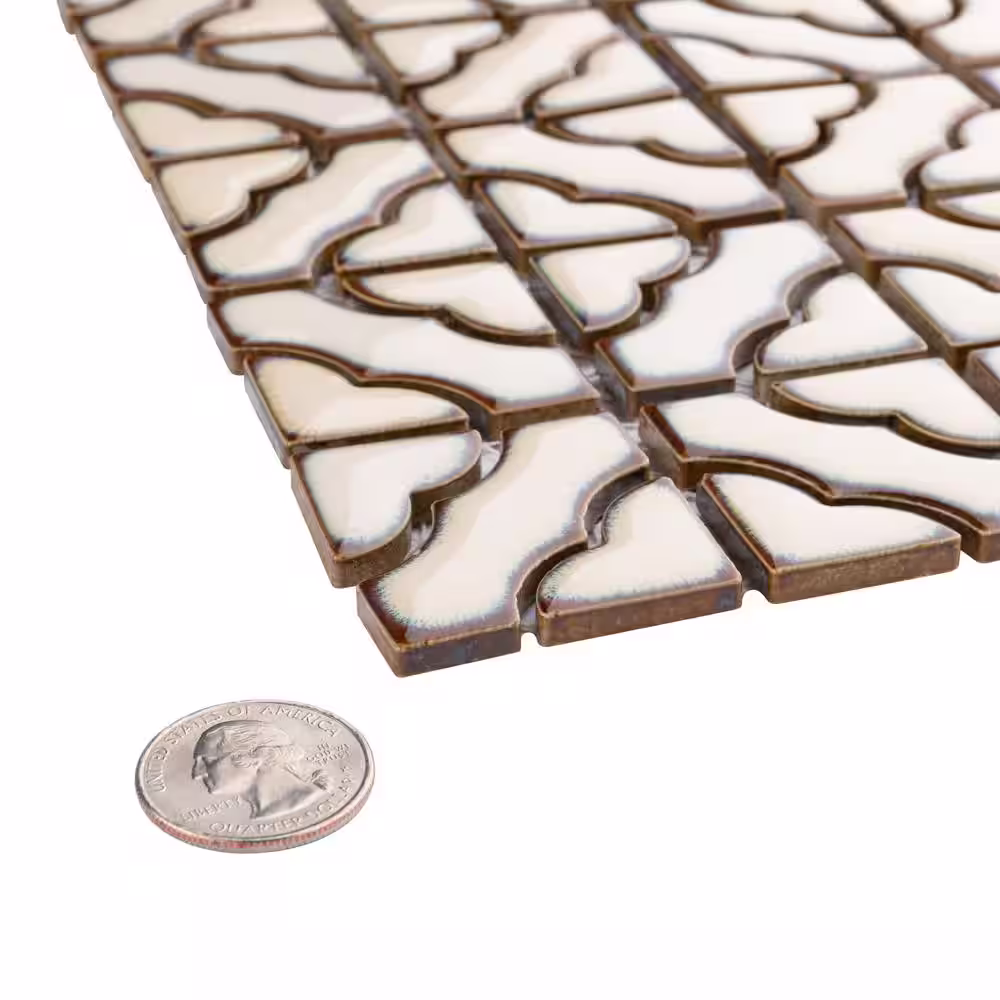 Merola Tile Tower Beige 12-1/2 in. x 12-1/2 in. Porcelain Mosaic Tile (11.1 sq. ft./Case)
