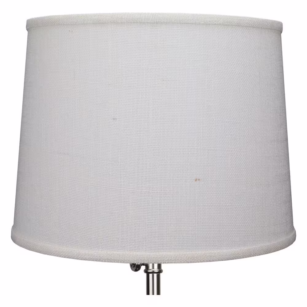 FenchelShades.com 14 in. Top Diameter x 16 in. Bottom Diameter x 12 in. Slant Burlap Off White Empire Lamp Shade