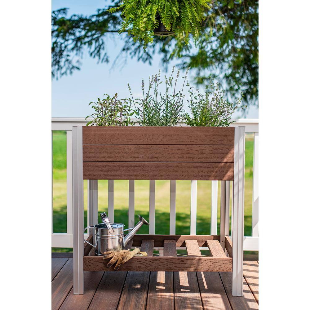 VITA Urbana 35 in. x 22 in. x 34 in. Espresso Brown Vinyl Herb Farm