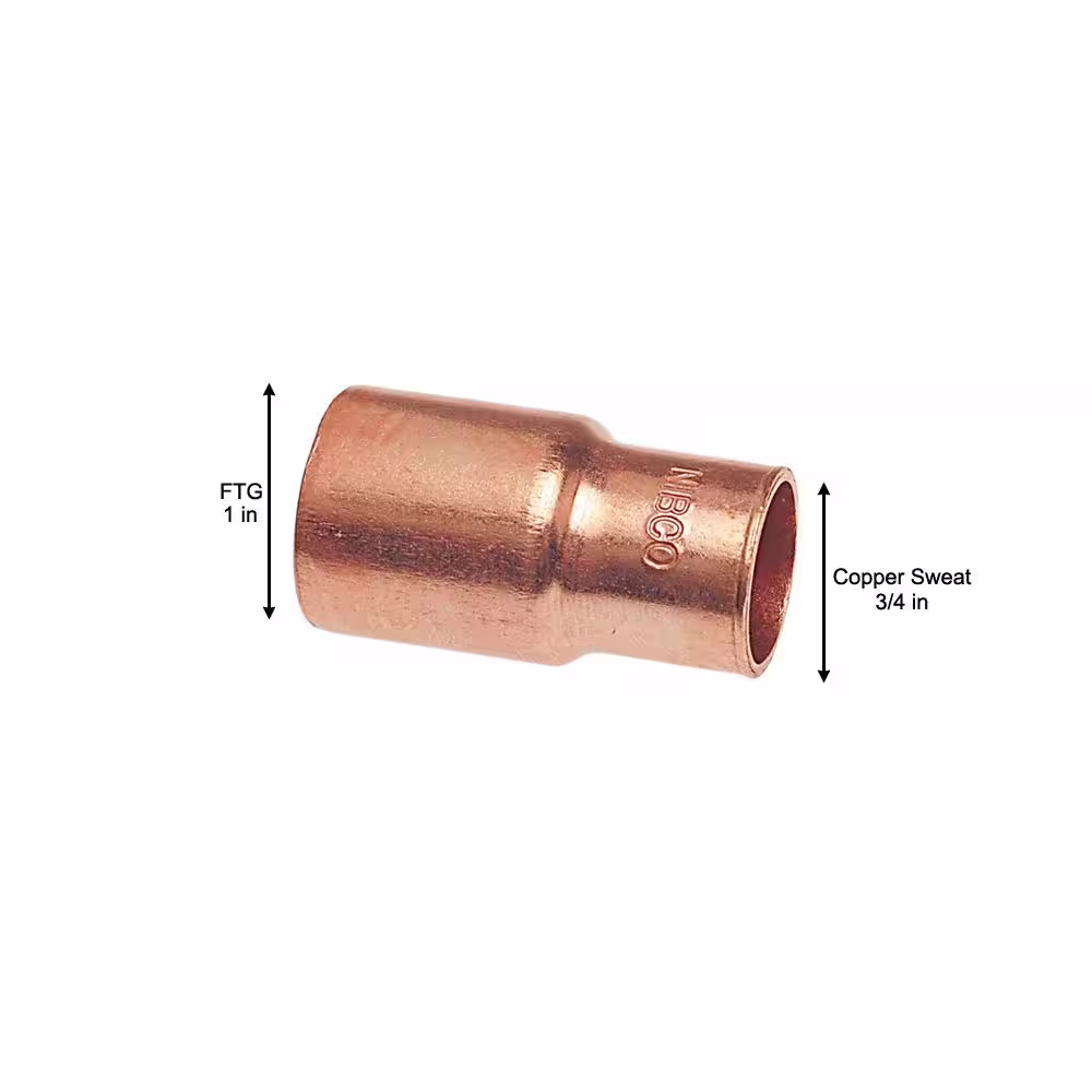 Everbilt 1 in. x 3/4 in. Copper Pressure Fitting x Cup Reducer