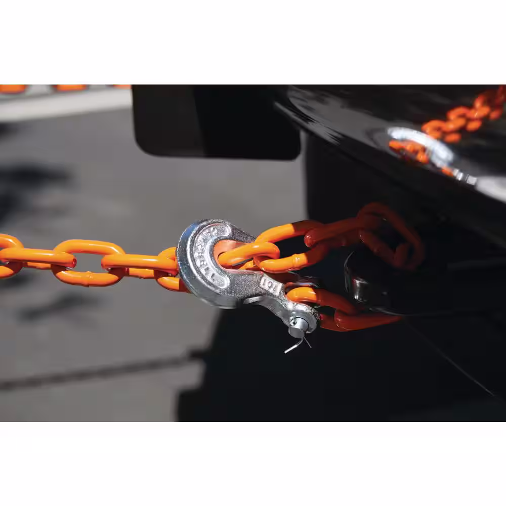 Everbilt 5/16 in. x 50 ft. Grade 43 Hi-Vis Steel Chain, Orange