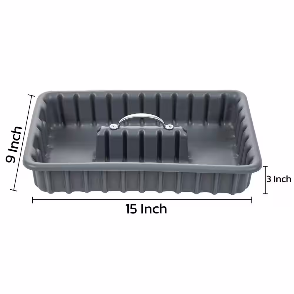 AMERICAN BUILT PRO Professional Grade 17 in. Gray Polyethylene Tote Tray with 6-Dividers